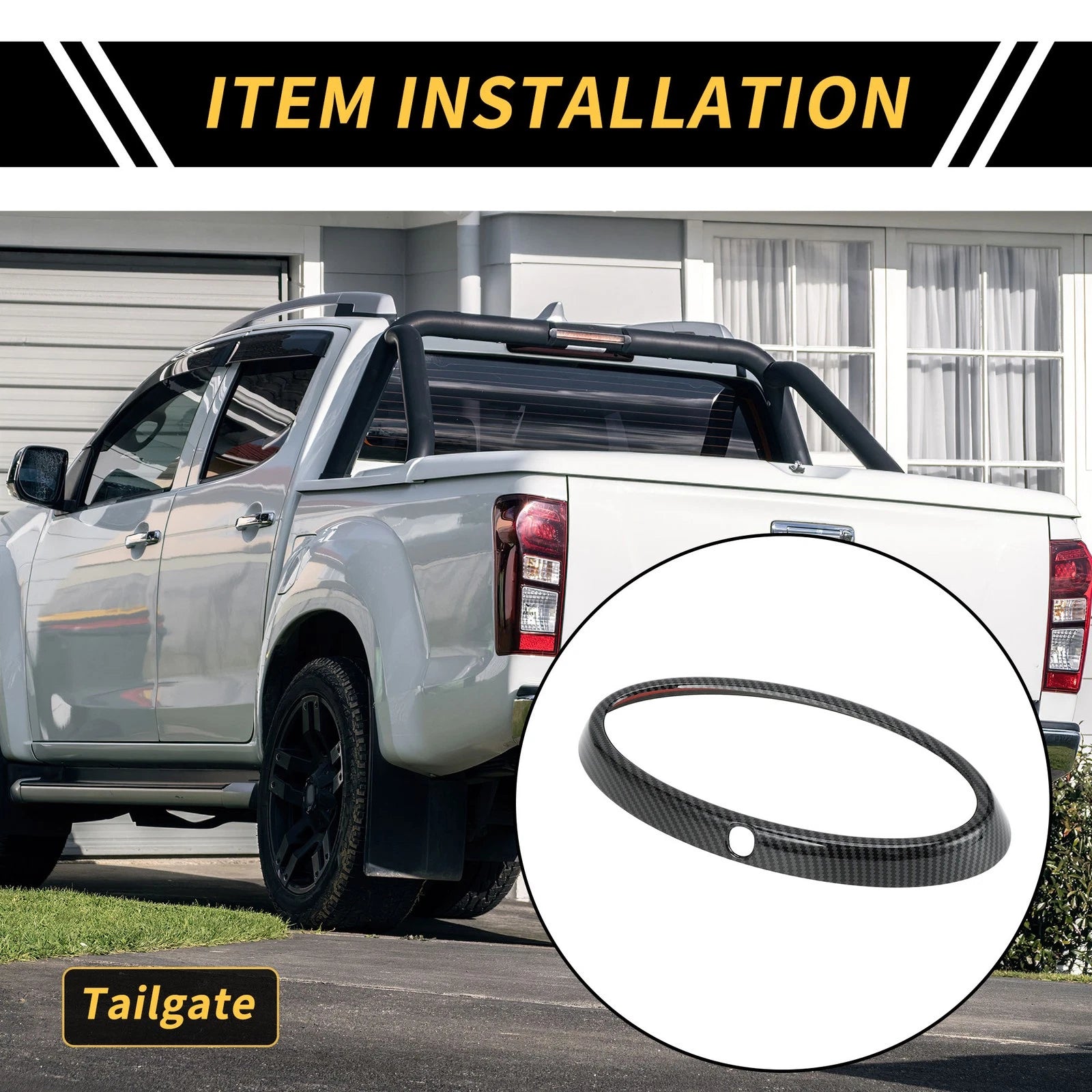 Carbon Fiber Tailgate Emblem Badge Cover for Ford Ranger (2023–2024)