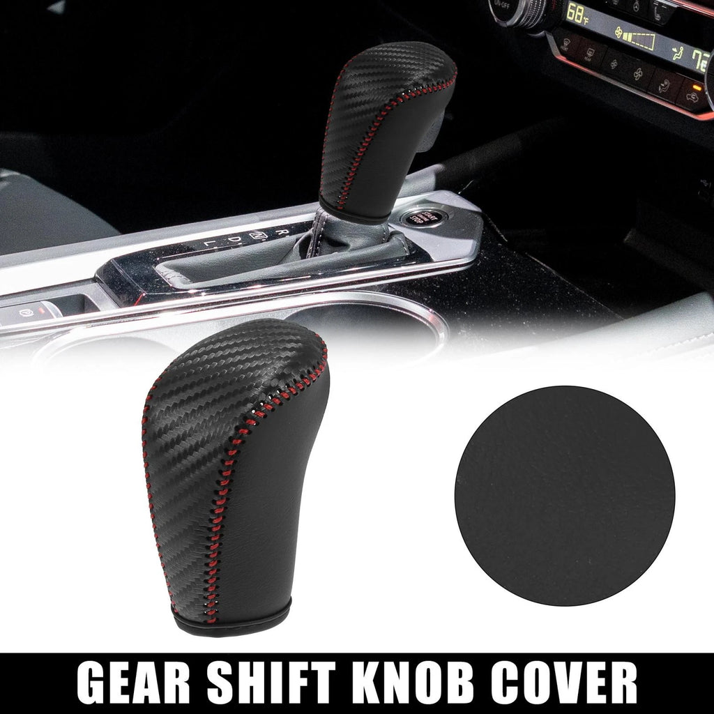 Faux Leather Carbon Fiber Gear Shift Knob Cover for Nissan 