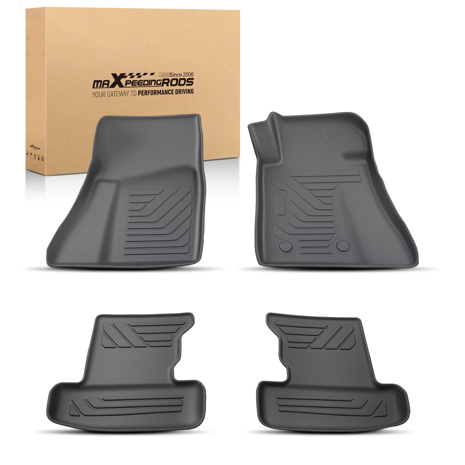 Custom TPE Floor Mats for Ford Mustang (2015–2024) Black All Weather