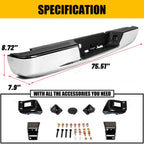 Chrome Rear Step Bumper Assembly for Dodge Ram 1500 2500 3500 (2002–2009)