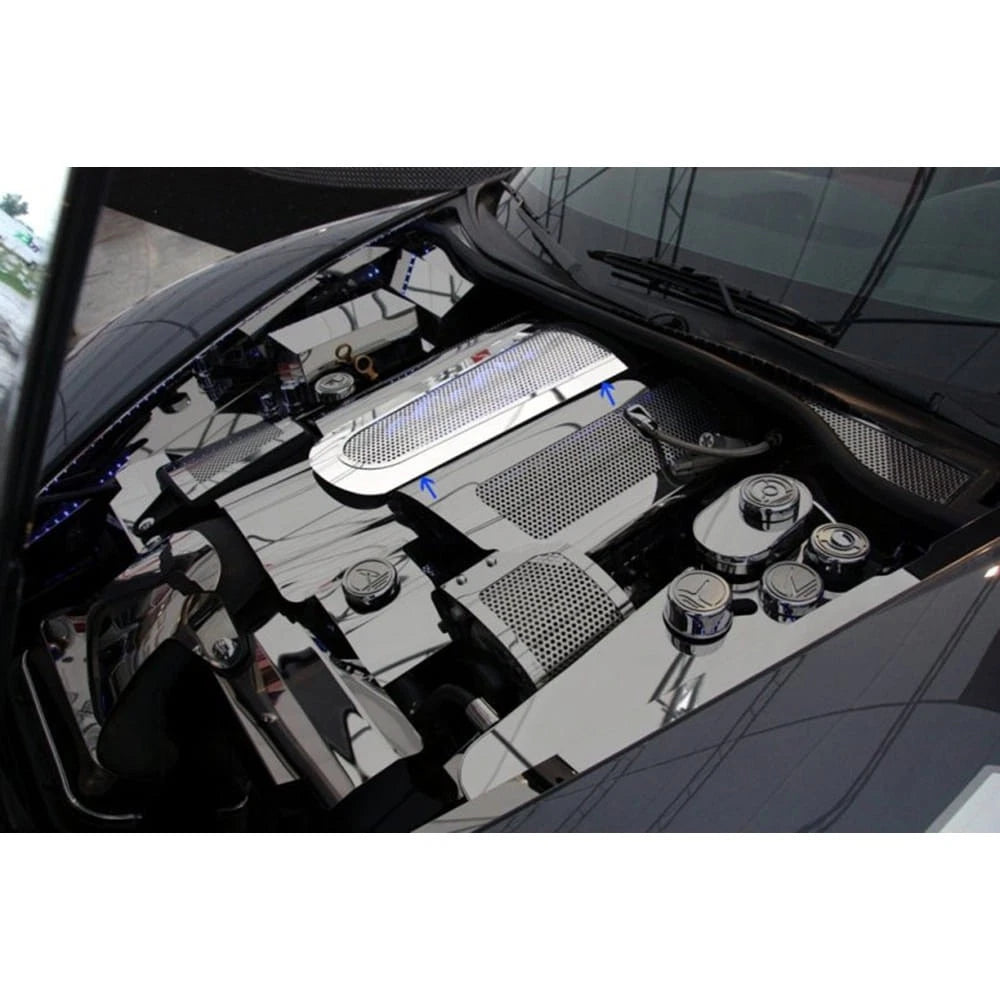 Perforated Stainless Steel Low Profile Plenum Cover for 08-13 Chevy Corvette GS