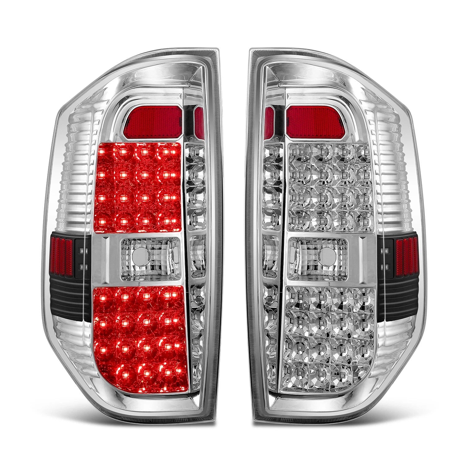 Pair Full LED Tail Lights for Toyota Tundra (2014–2021) Chrome Housing