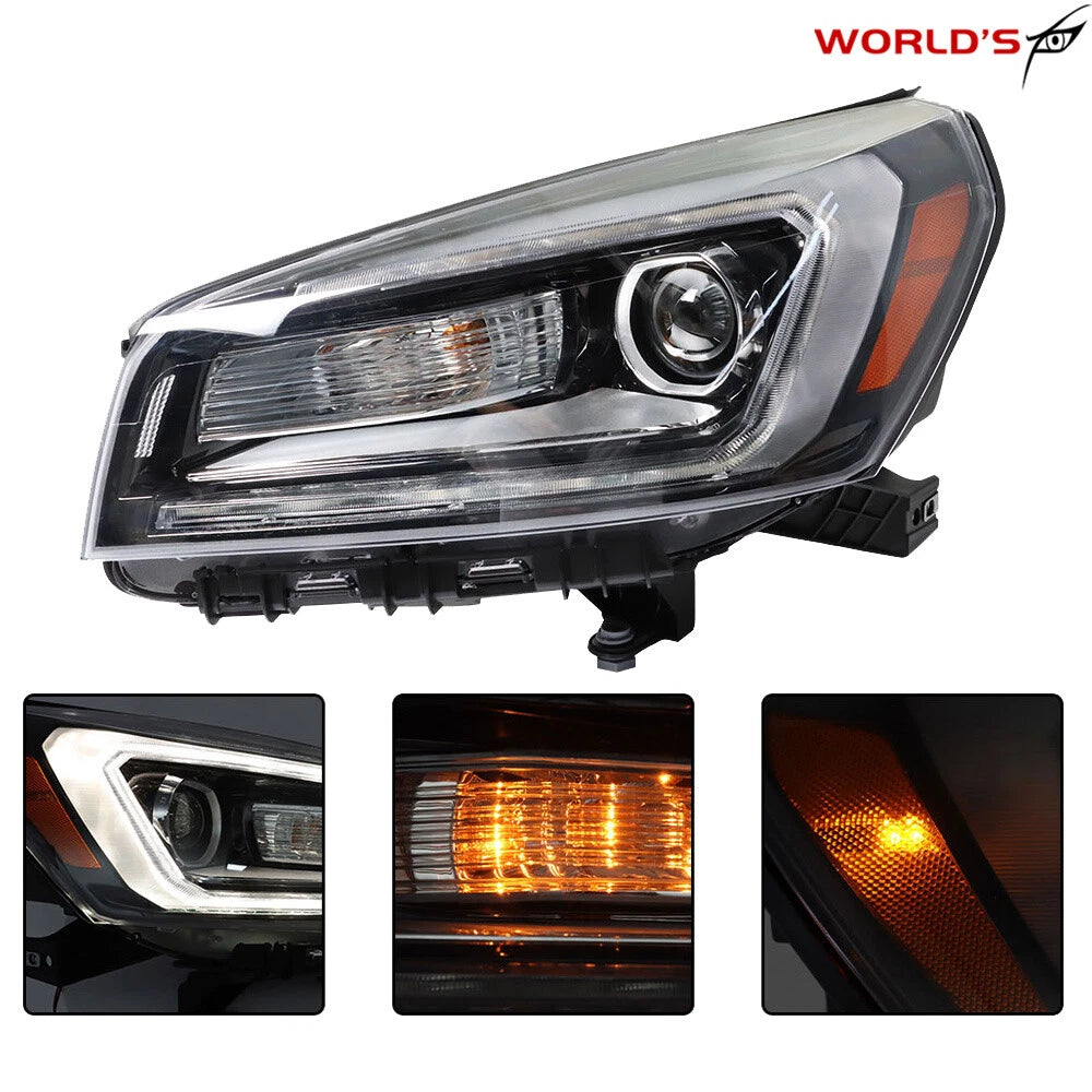 Headlight for GMC Acadia (2013–2016) LED Tube Black Left Side