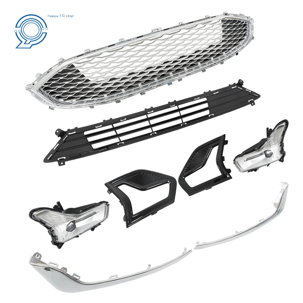 Front Upper & Lower Grill with Fog Lights for Ford Fusion (2019-2020)