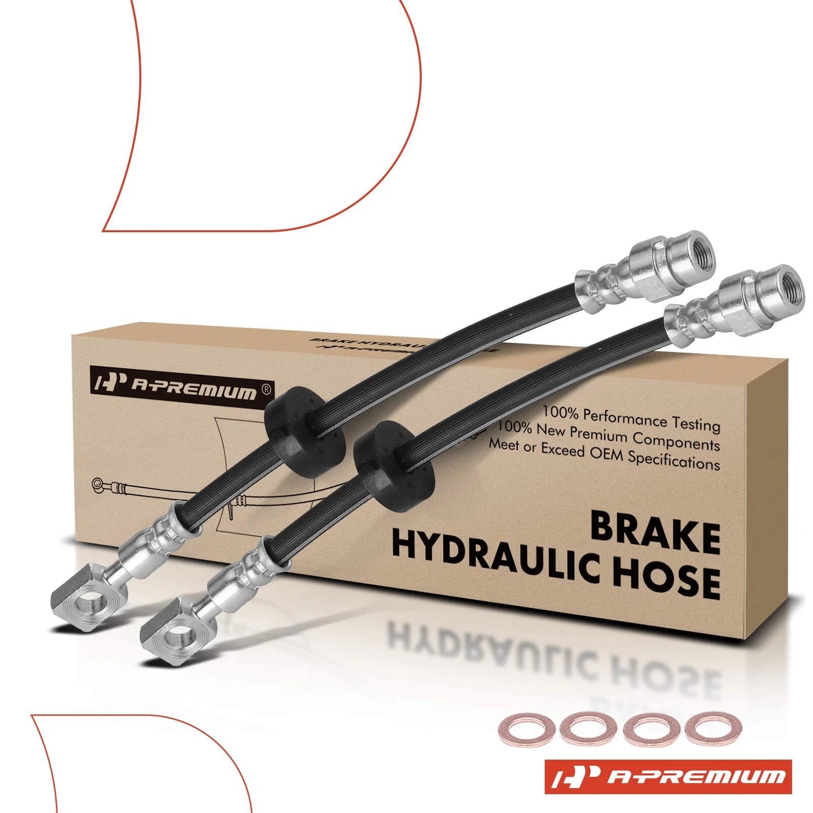 2X Rear Outer Brake Hydraulic Hose for Ford Transit-350 HD (2015–2019)