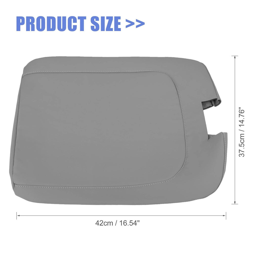 Center Console Lid Armrest Cover for Dodge Ram (2013–2018) Gray Micro Leather