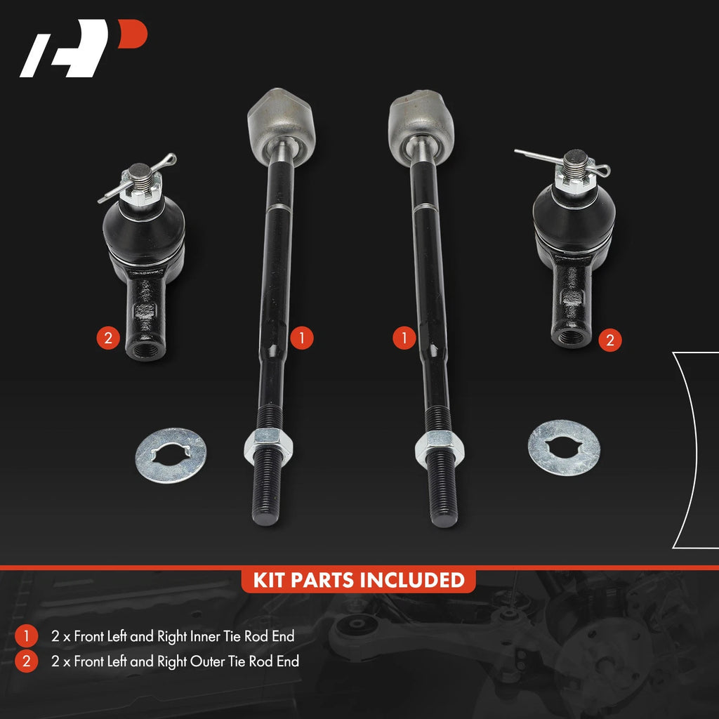 Set of 4 Tie Rod Ends for Honda Passport (1994–2002)