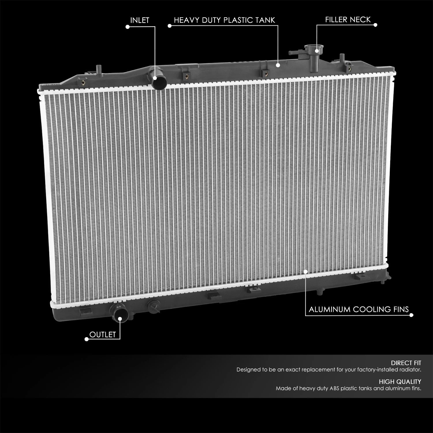Cooling Radiator for Honda Odyssey 2018–2024 (3.5L, Aluminum Core, 13672)