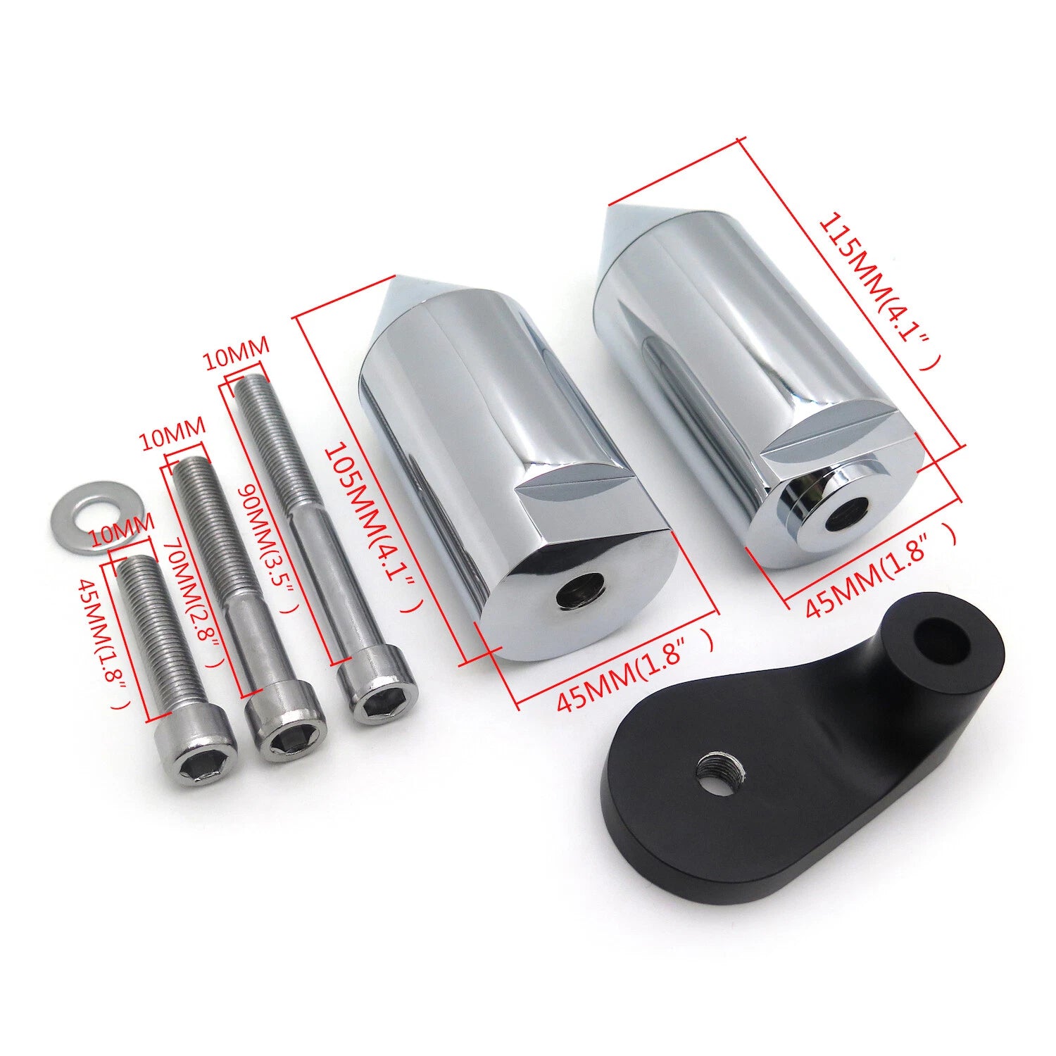 Chrome Spike Frame Slider Crash Protector for Suzuki GSXR1000 (2001–2002)