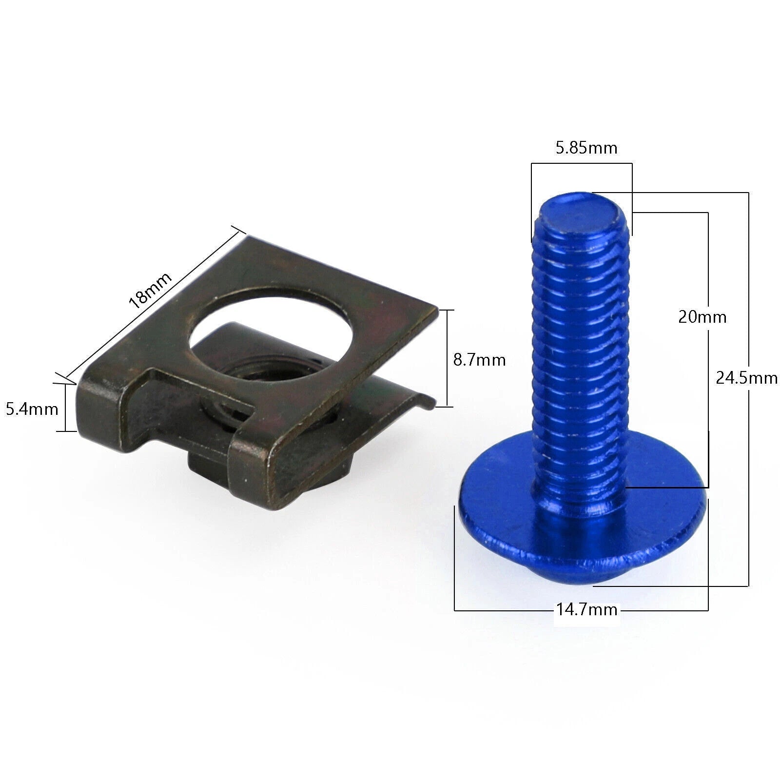 10 Pack M6x20 Motorcycle Fairing Screen Screw Bolt Fastener Clip Kit for
