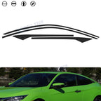 Matte Black KK Vinyl Side Window Stickers for Honda Civic Coupe (2016–2021)