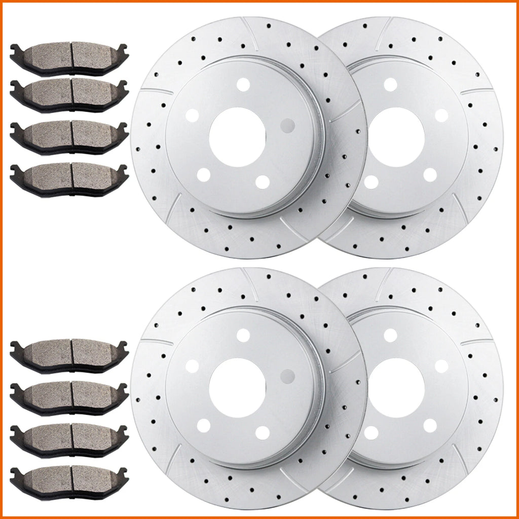 Set of 4 Brake Rotors and Ceramic Pads for Dodge Ram 1500 (2006–2017)