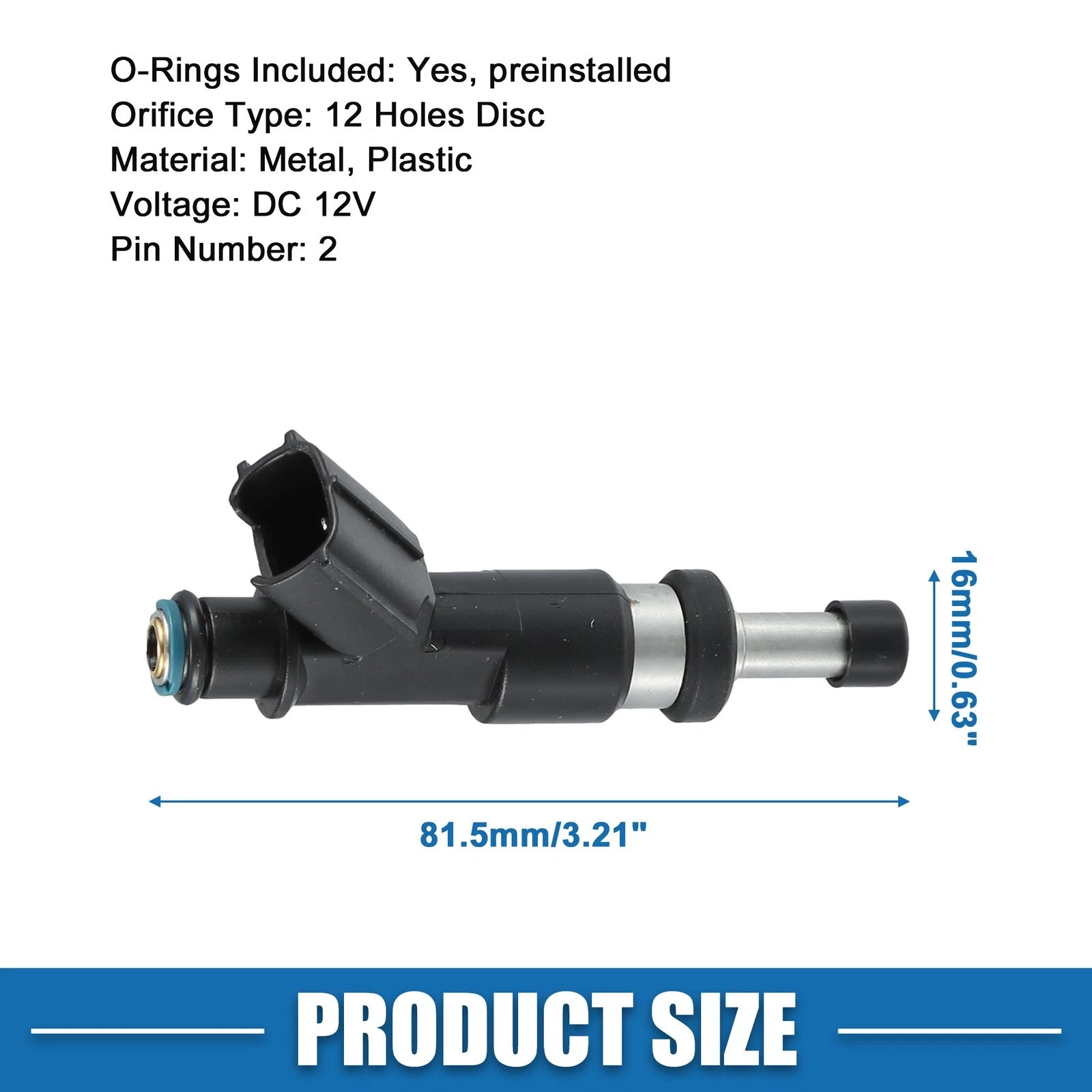 Fuel Injector No. 23250-75100 for Toyota Tacoma (2005–2016) 2.7L Black