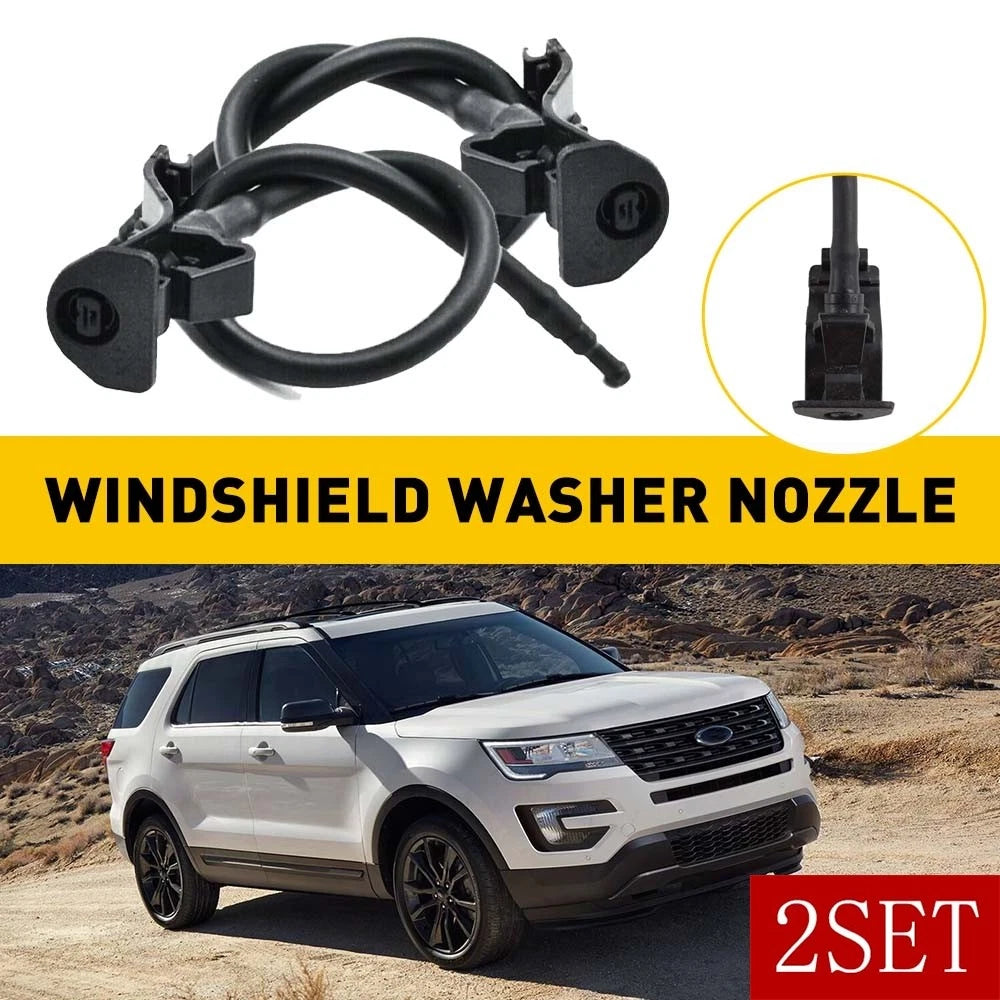 Set of 2 Windshield Wiper Washer Nozzles for Ford Mustang (2010–2014)