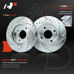 Set of 2 Front Drilled Brake Rotors & Ceramic Pads for Ford Focus (2000–2004)