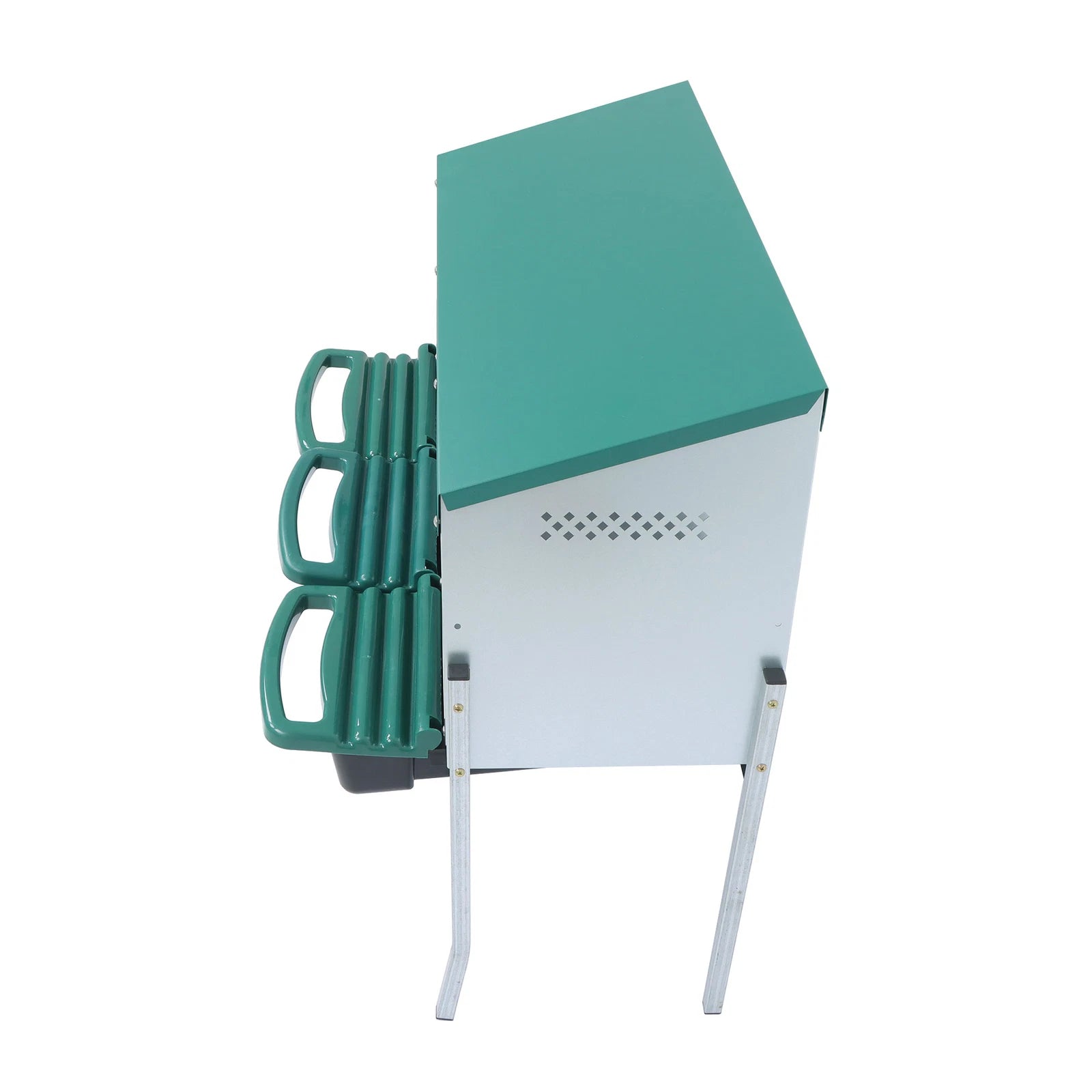 3 Hole Chicken Nesting Box with Metal Legs for Chickens (Roll Away)