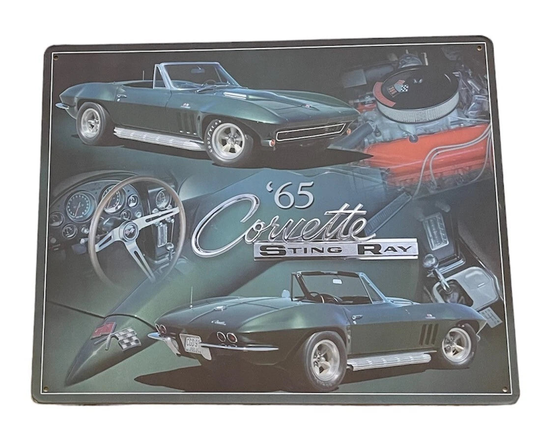 Metal Sign for Chevrolet Corvette Stingray (1965) 12" X 15"