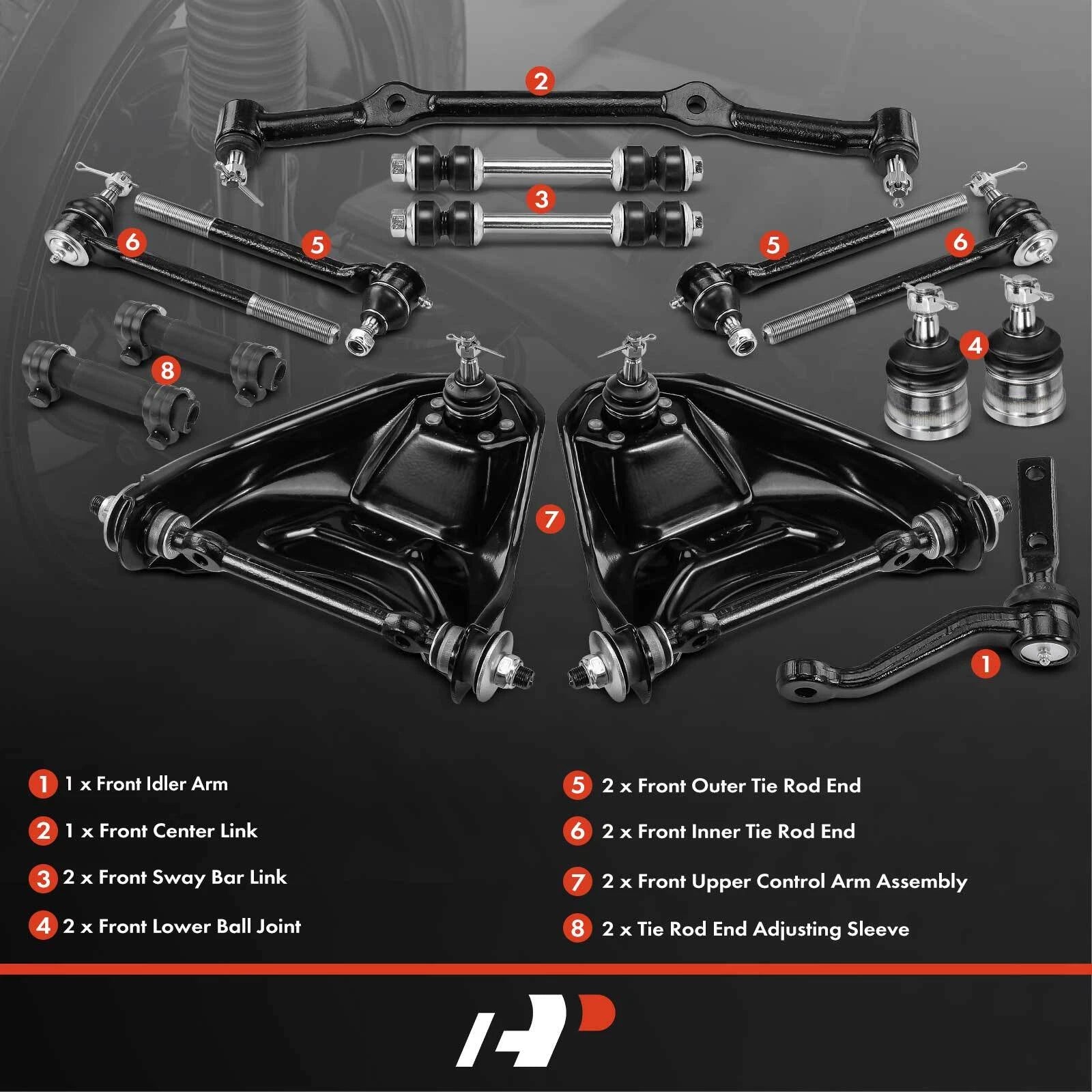 Set of 14 Front Control Arm Ball Joints for Chevy Blazer GMC