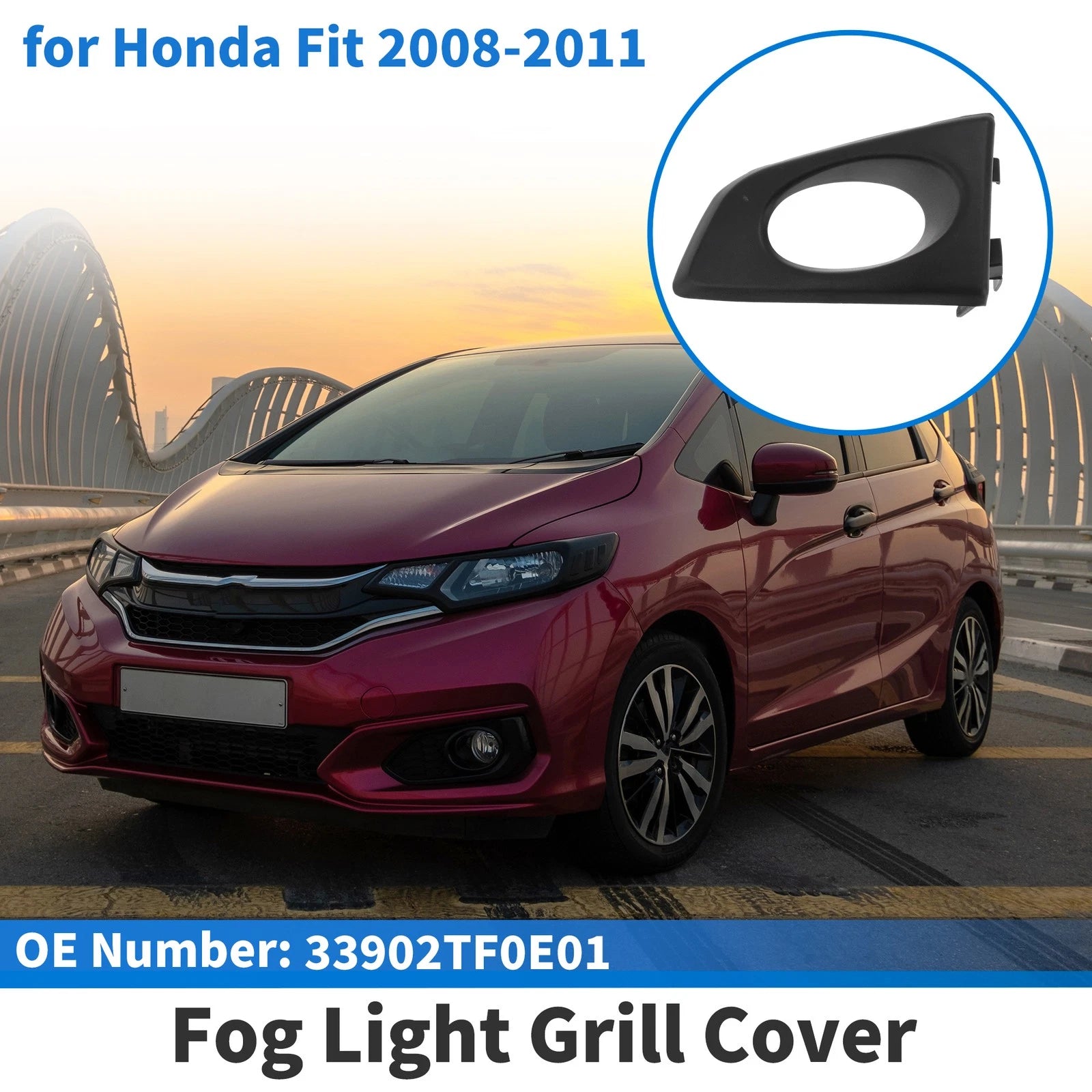 Front Right Fog Light Grill No. 33902TF0E01 for Honda Fit (2008–2011)