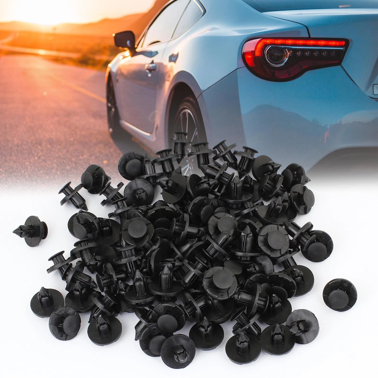 100pcs 8mm Hole Plastic Rivets Body Fastener Clips for Nissan 