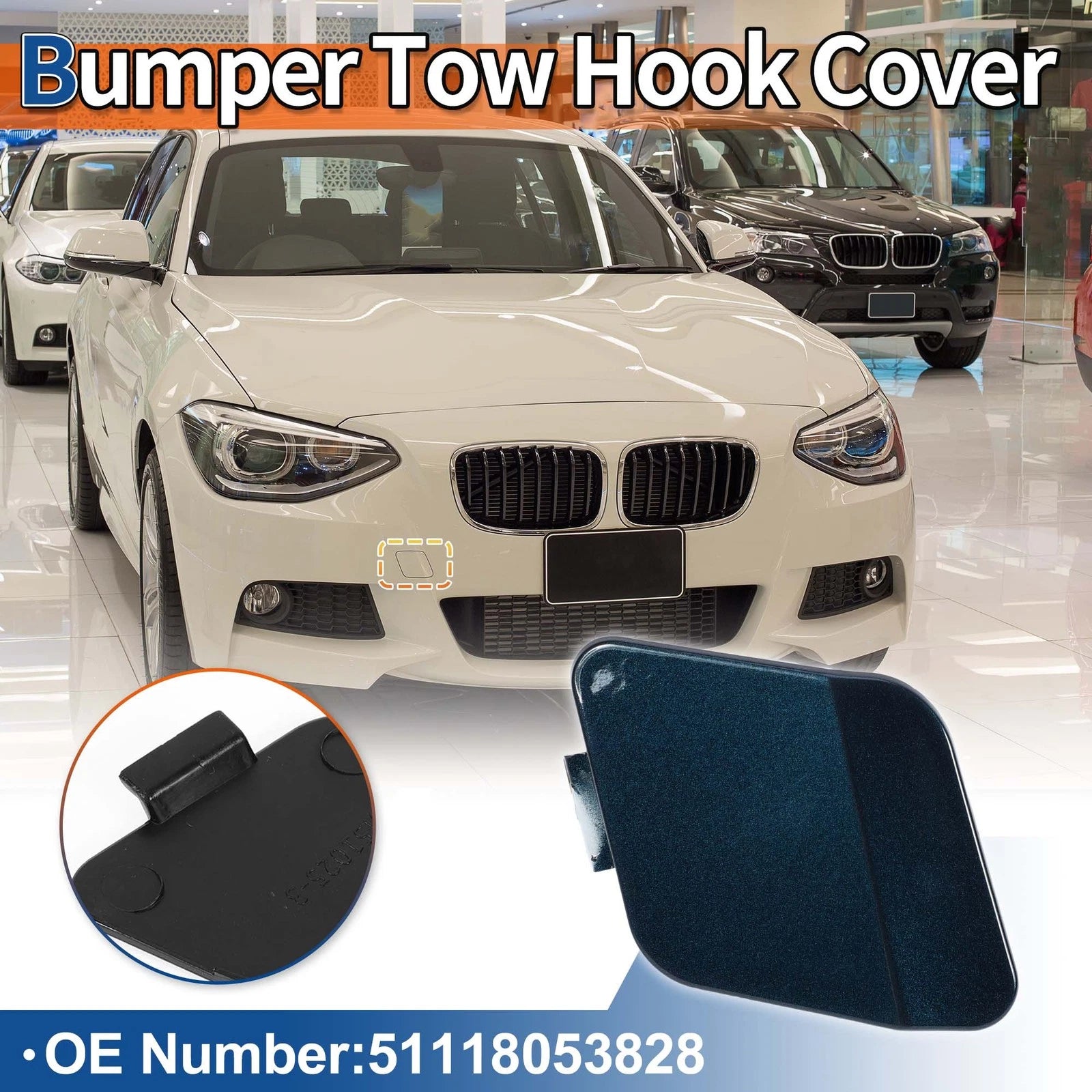 Tow Hook Cover for BMW 114i (2012–2014) No. 51118053828 Midnight Blue