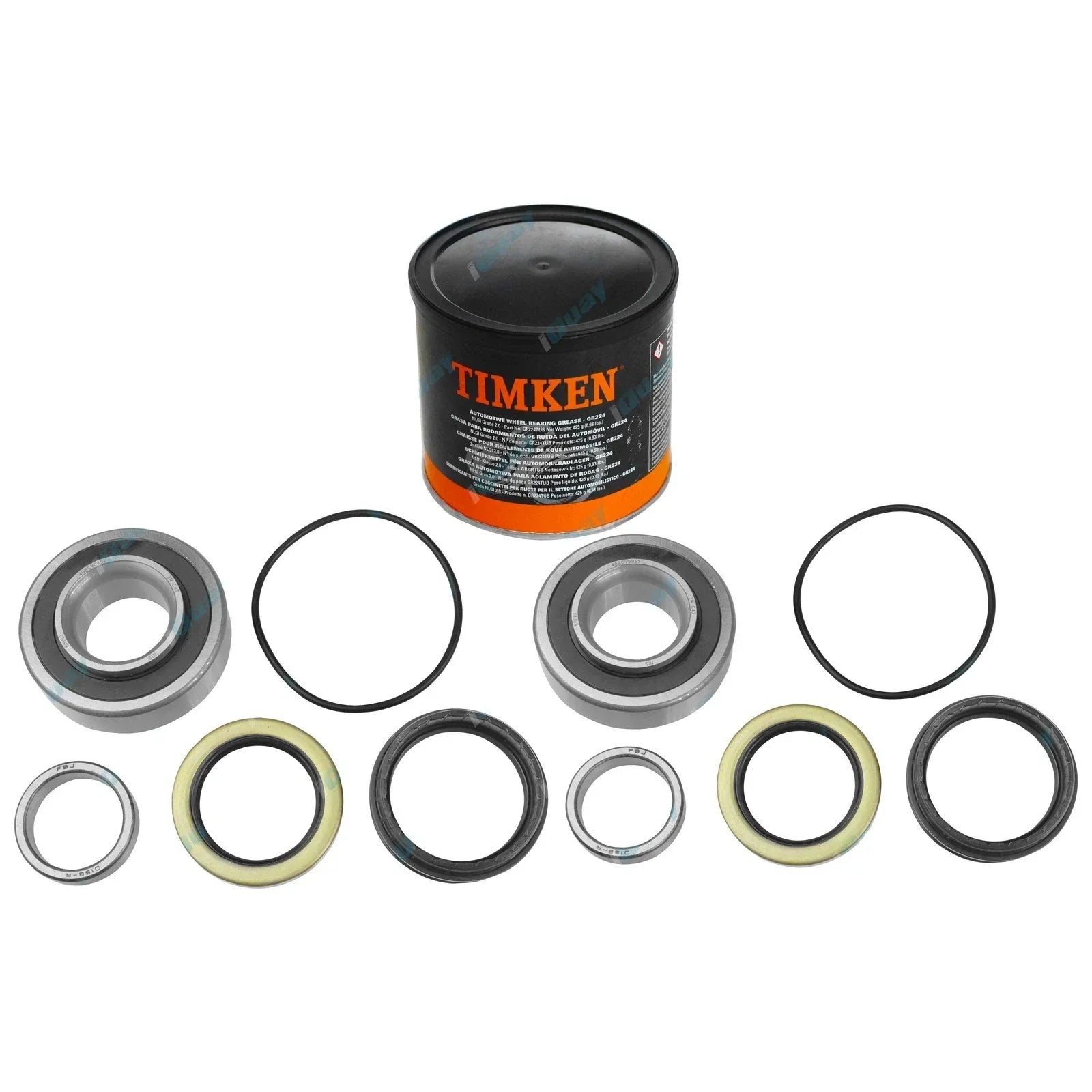 2 x Rear Wheel Bearing Kits + Grease for Toyota Dyna 100 LY220 LY230 (2001-2004)