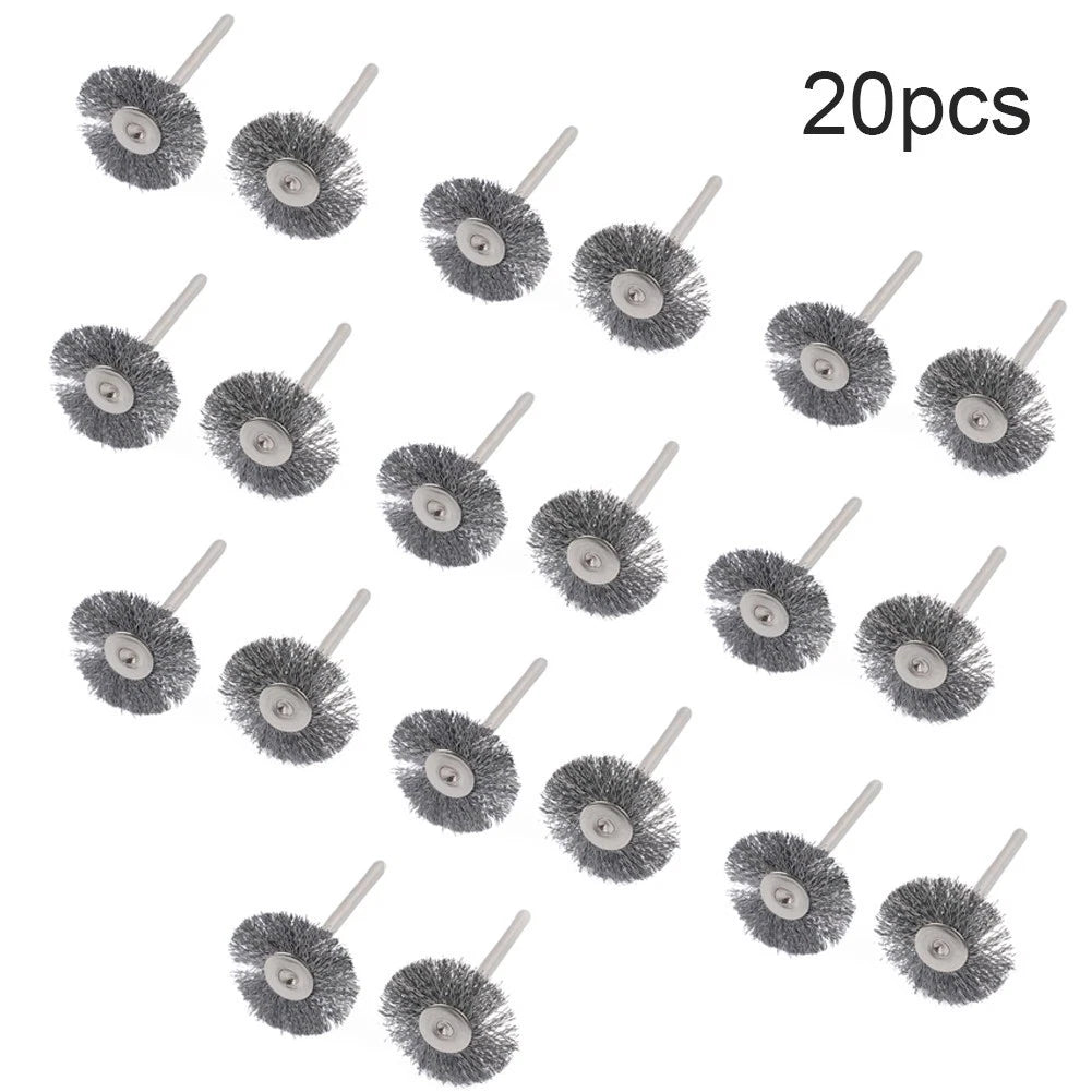 25mm Wire Wheel Polish Brushes for Rotary Grinder (Set of 20)