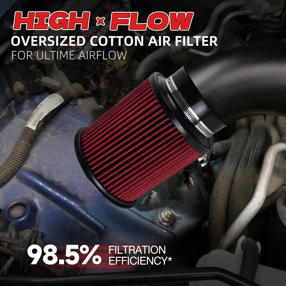 4" High Flow Round Dry Air Filter for Cold Air Intake
