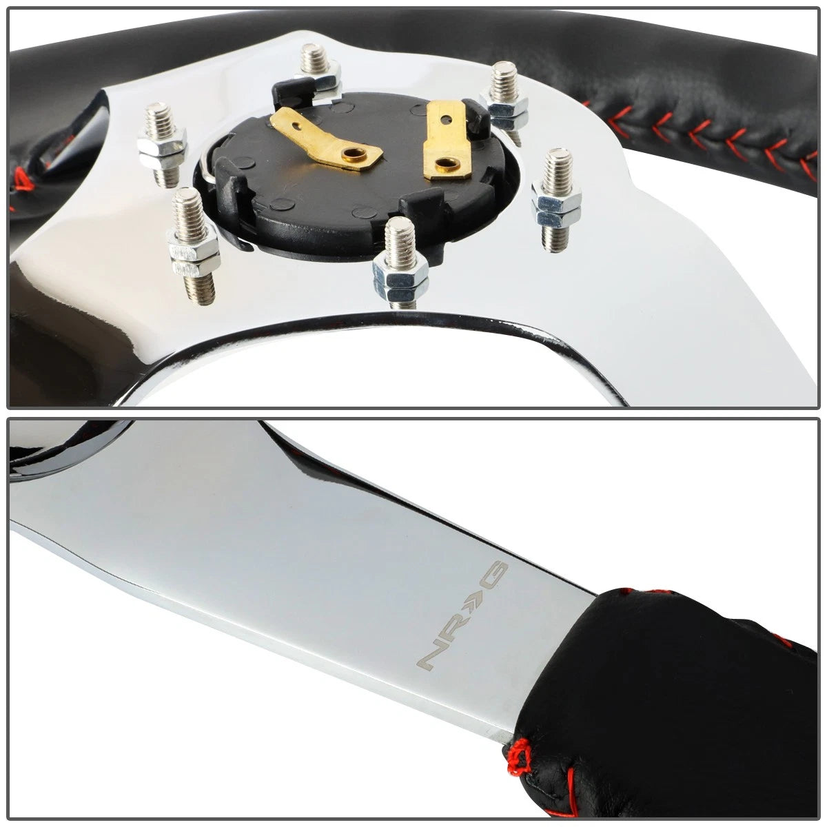 NRG 35cm Deep Dish Steering Wheel with Horn Button for Universal Fit (N/A)
