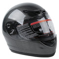 Flip Up Full Face Helmet for DOT Motorcycle (S, M, L, XL) - Black Carbon Fiber