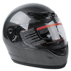 Flip Up Full Face Helmet for DOT Motorcycle (S, M, L, XL) - Black Carbon Fiber