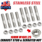 10mm Exhaust Stud & Serrated Nut M10x1.25 for Toyota Honda Nissan
