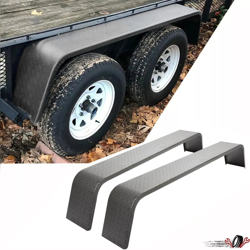 Set of 2 Tandem Axle Trailer Fenders for 13"-15" Tires (Fits Various Models)