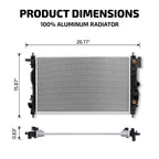 Aluminum Radiator for Chevy Malibu (2014–2016) and Impala (2014)