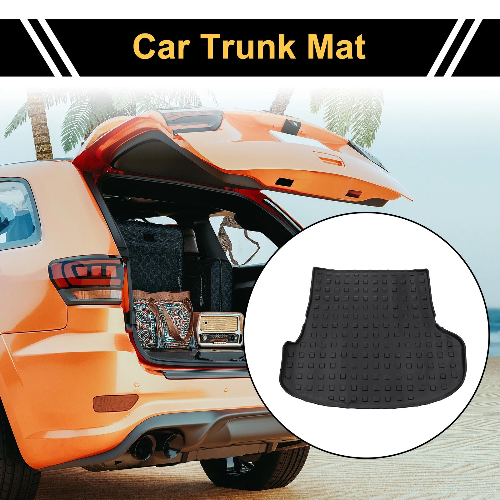 Cargo Liner Rear Trunk Mat for Kia Stinger (2018–2024) TPE Square Grid