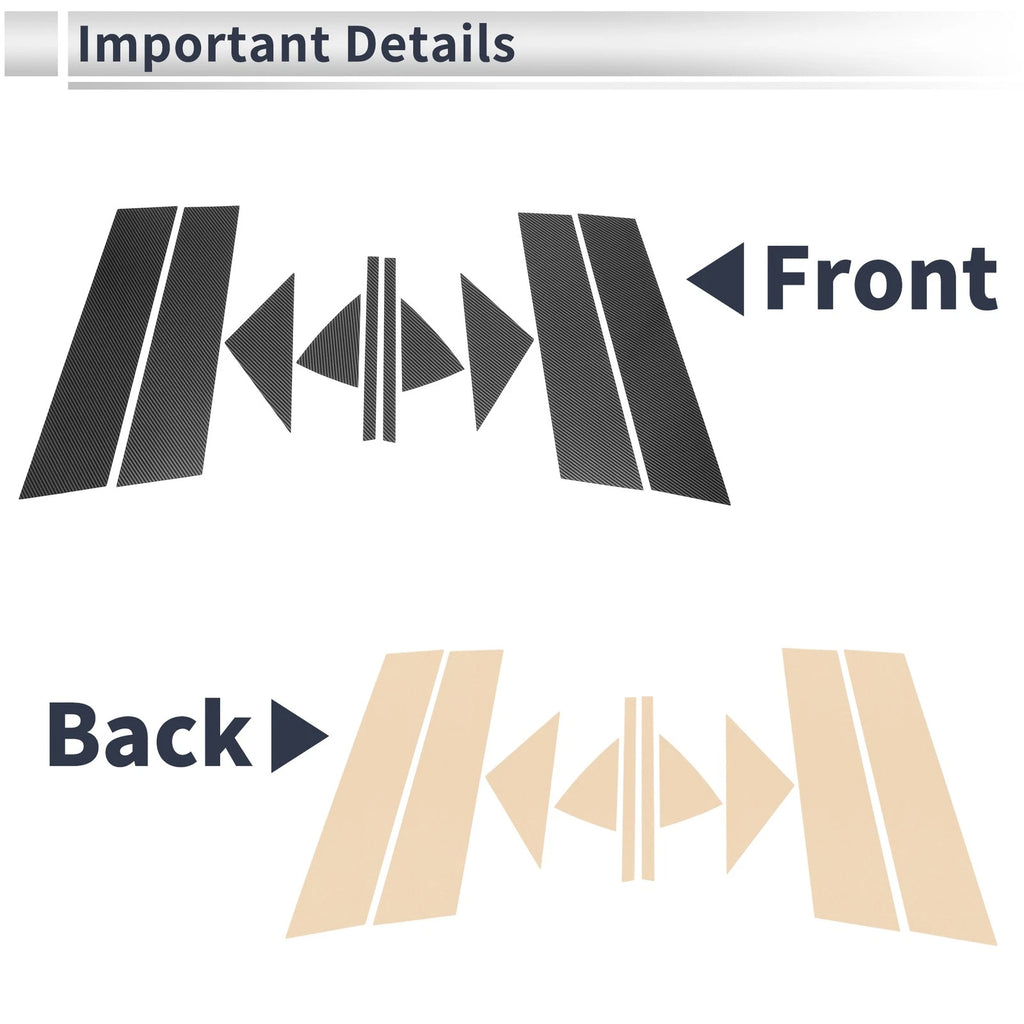 10pcs Door Pillar Window Trim for Mazda 3 Axela (2014–2018) Carbon Fiber