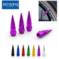 Set of 4 Dustproof Spike Shape Tire Valve Caps for Car Motorcycle Bike