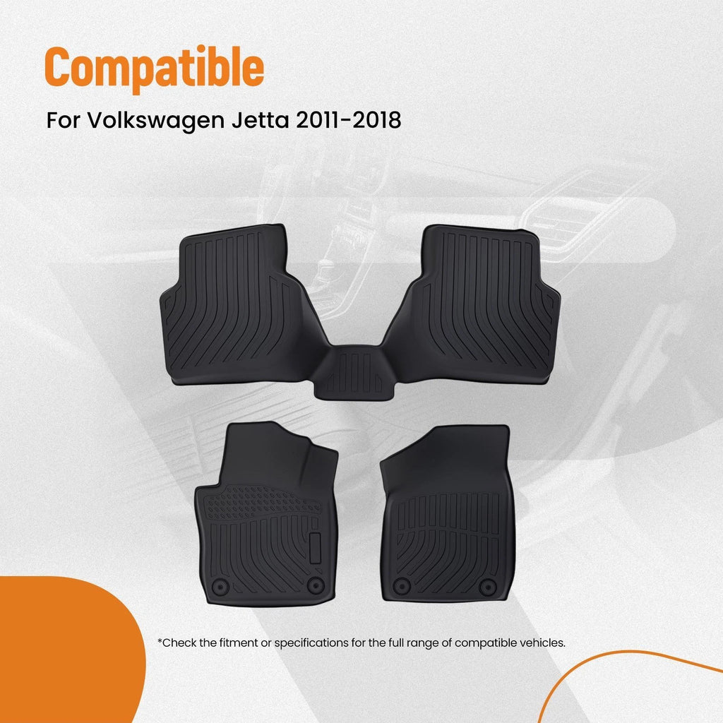 Set of 4 TPE Waterproof Floor Mats for Volkswagen Jetta (2011–2018)