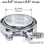 2X 2.5 Inch V Band Clamp with Flange for Turbo (Universal)