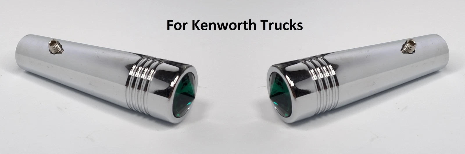Toggle Switch Extension Pair for Kenworth Green Crystal 2-1/4 Inch Chrome
