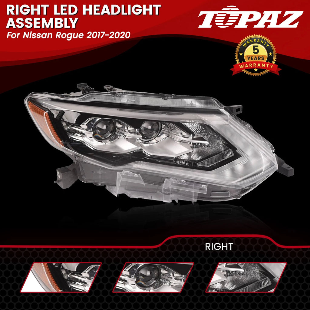 RH LED Headlight Assembly for Nissan Rogue (2017–2020)