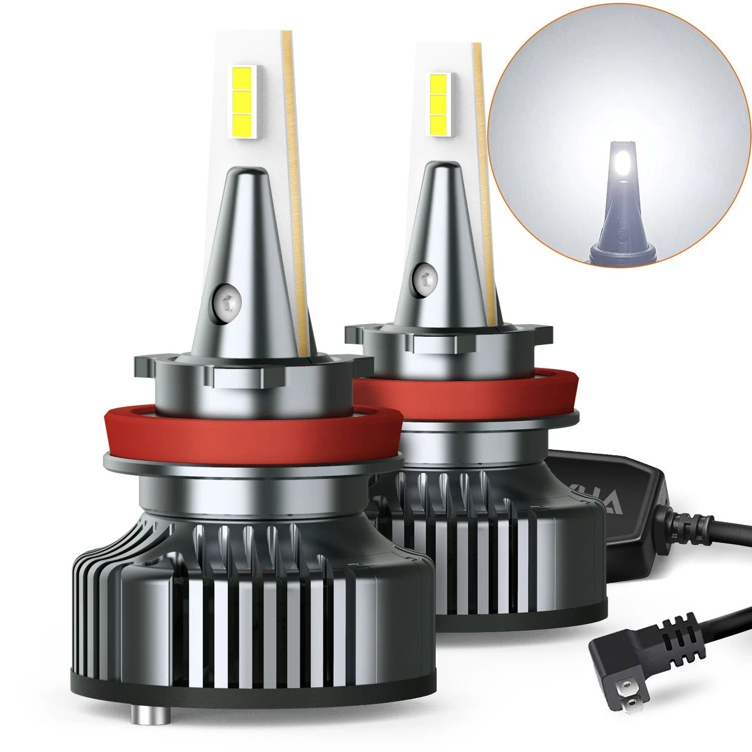 H11B AUXITO LED Headlight Bulbs for EV (6500K, Bright White)