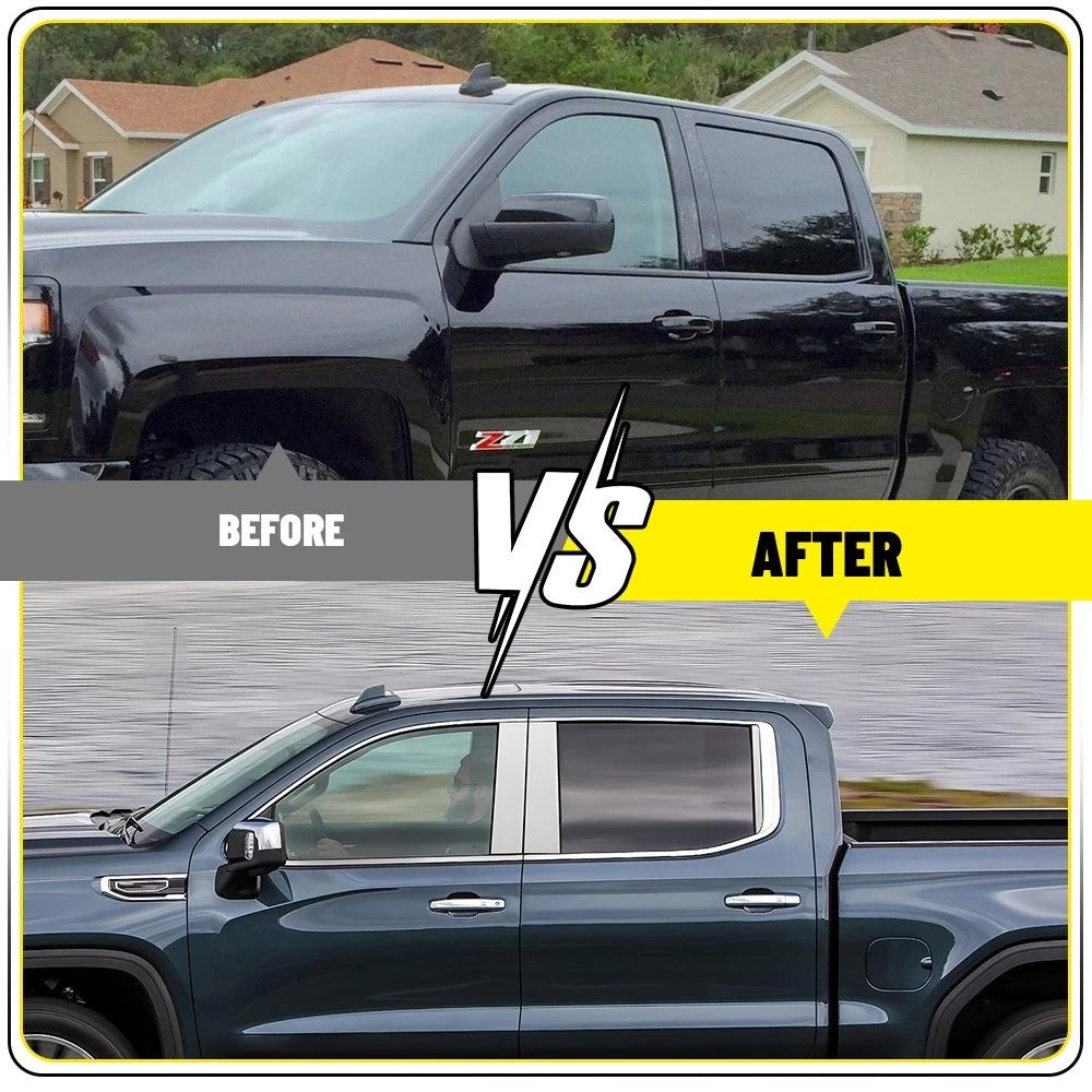 Chrome Pillar Post Trim for Chevy Silverado GMC Sierra (2019–2024)