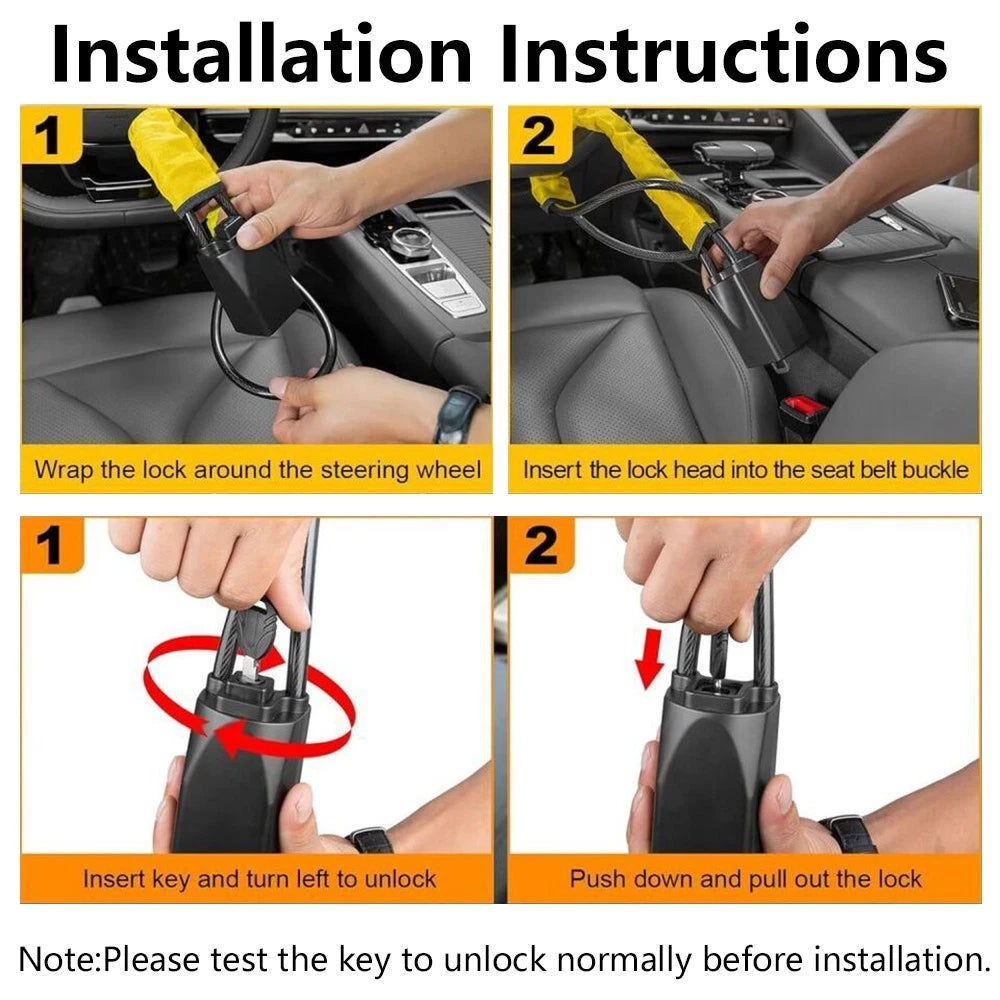 Steering Wheel Lock for Universal Fit Car Truck SUV Auto Security System