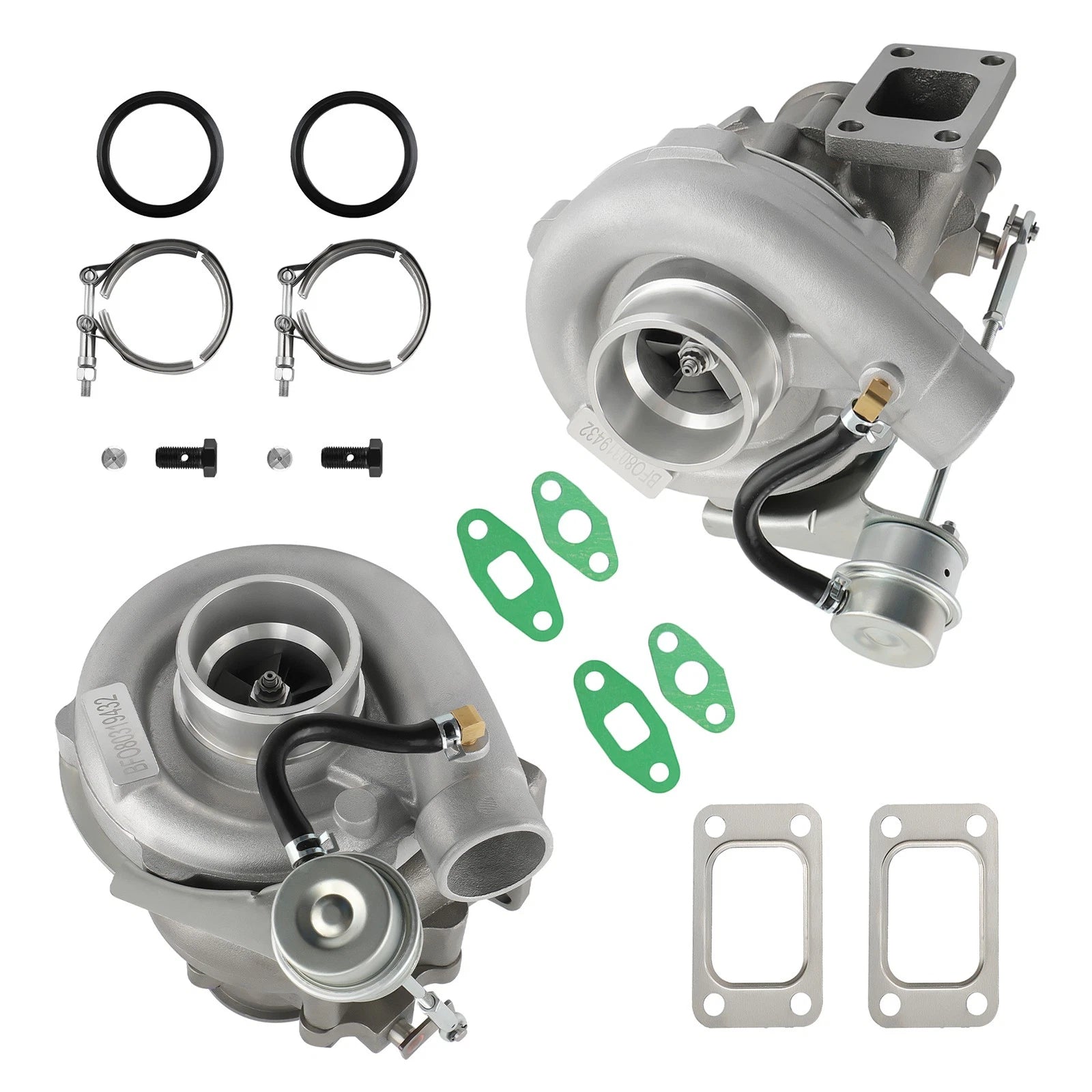 2X T04E T3 V-Band Turbocharger AR .50/63 with Internal Wastegate for