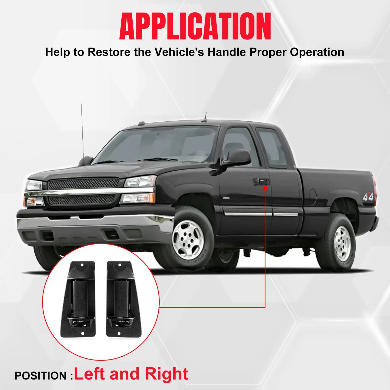 Rear Outside Door Handle for Chevy Silverado Sierra Extended Cab (1999–2007)