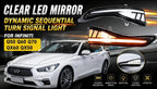 Clear LED Dynamic Side Mirror Turn Signal Lights Pair for Infiniti Q50 Q60 QX30 (2014–2021)