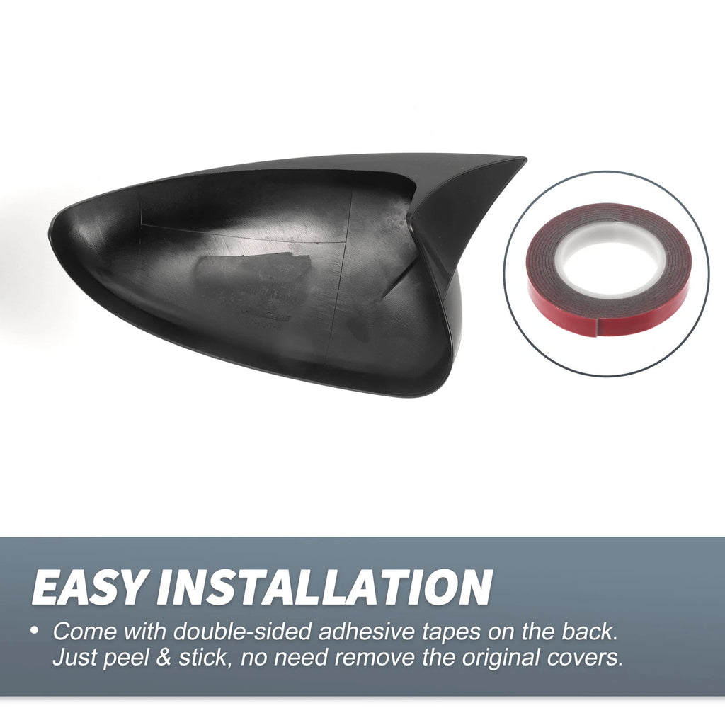 Pair Rearview Mirror Cover Overlay Gloss Black for Chevrolet Cruze (2009–2015)