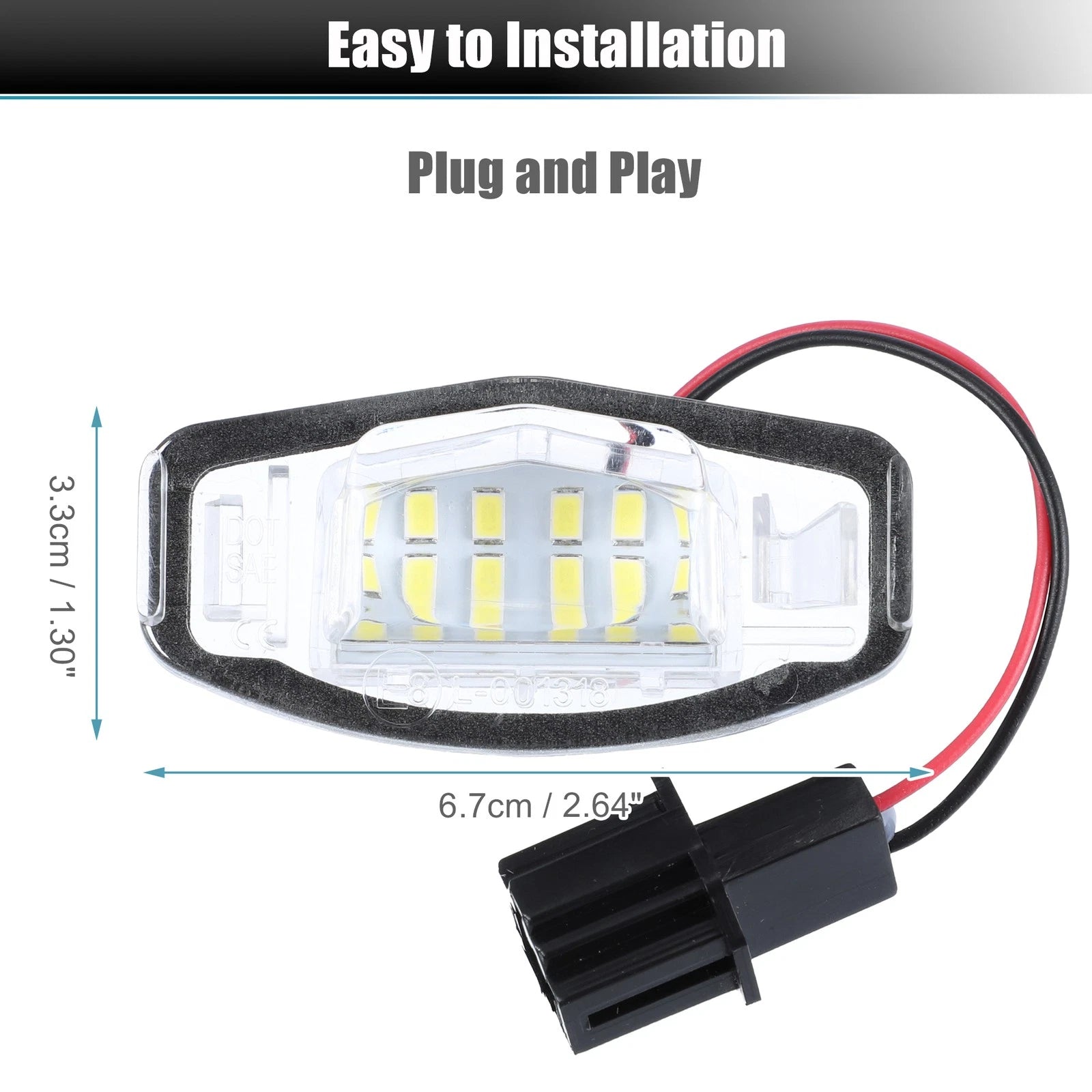 2X LED License Plate Light for Honda Acura 