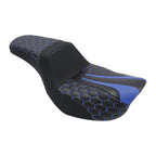 Black Driver Passenger Seat for Harley Dyna Super Glide Wide Glide (2006–2017)